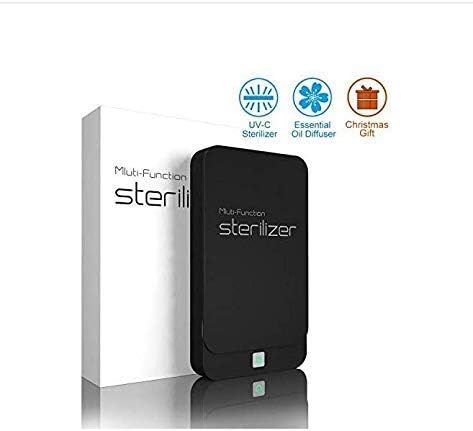 UV Cell Phone Sanitizer,Portable Mutl-Function Sterilizer for Small Accessories,UV Light Phone Cleaner with USB Charging for Mobile Phone Toothbrush Jewelry Watch (Black)