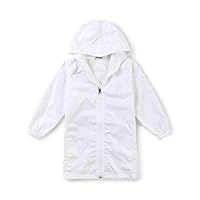 Phorecys Kids Girls Switchback Rain Jacket Hoodie Coat Mid-Long Lightweight Waterproof White Tag 140-US L