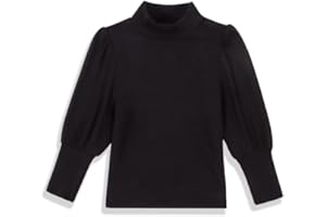 IZYJOY Toddler Baby Girl Basic Solid Color Turtleneck T Shirt Ribbed Knit Top Puff Long Sleeve Soft Cotton Clothes