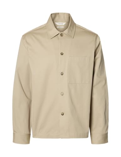 SELECTED FEMME Slhtate Heavy Twill Overshirt LS Noos, Pure Cashmere., XL