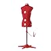 SINGER 12-Dial Fabric-Backed Medium Adjustable Dress Form, Red