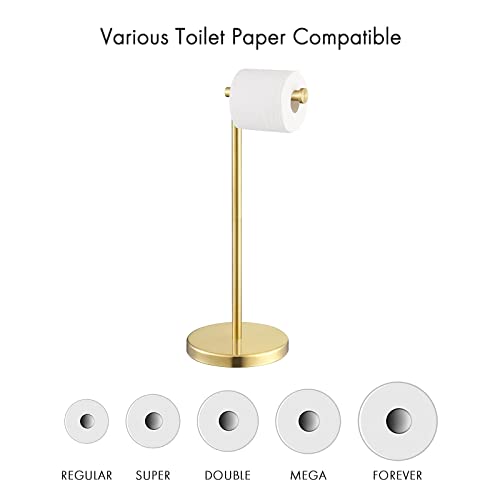 KES Gold Toilet Paper Holder Free Standing SUS 304 Stainless Steel