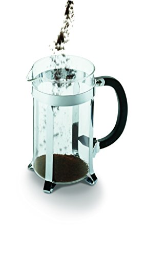 Bodum Caffettiera French Press Coffee Maker, Black Plastic Lid and Stainless Steel Frame, 8-Cup, 34-Ounce