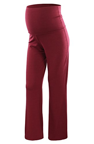 Jinson Women's Maternity Wide/Straight Versatile Comfy Palazzo Lounge Pants Stretch Pregnancy Trousers