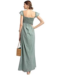 Anna-Kaci vestido de vacaciones de playa con volantes y mangas acampanadas y fruncidas.