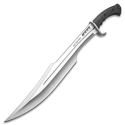 Honshu Spartan Sword and Sheath - 7Cr13 Stainless Steel Blade, Grippy TPR Handle, Stainless Steel Guard - Length 23"