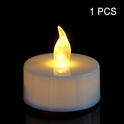 Realistic and Bright Flickering Bulb Battery Operated Flameless LED Tea Light Electric Fake Candle in Warm White for Seasonal & Festival Celebration (1 PCS)