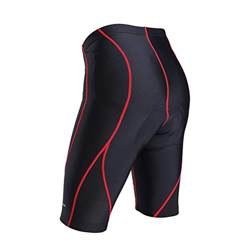 LEADER CYCLING Men's Cycling Shorts 3D Gel Padded Biking Bicycle Bike Pants Breathable Anti-Slip (L, Black-01)