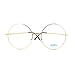 JuicyOrange Super Oversized Round Circle Frame Clear Lens Glasses Gold, Large