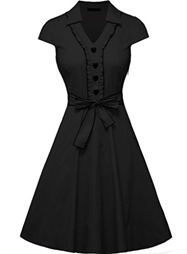 1950s Vintage Cap Sleeve Retro Floral Print Cocktail Party Dress เดรส แฟชั่นชุดทำงาน. IHOT ผู้หญิง