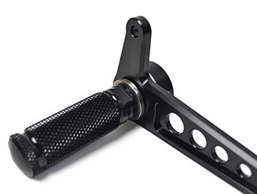 DKMOTORK 0051 Motorcycle Rearsets Rear Foot Pegs Foot Controls Cafe Racer CNC Aluminum Alloy Universal 1 Pair Black