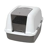 Catit Jumbo Hooded Cat Litter Pan, Warm Gray