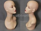 ROXY DISPLAY Realistic Female Mannequin Head Flesh Tone Pretty Make-up(TINAF3-MD)