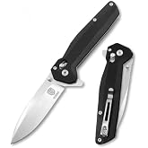 RODEO TACTICAL GEAR Durango Drop Point EDC Folding Knife | D2 Steel, Axis Lock, Flipper Opening, Thumb Stud, EDC, G10 Handle Scales, Deep Carry Clip, Superior Edge Retention