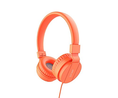 Kids Headphones,On-Ear Comfortable Foldable Headphones for Kids,Lightweight Stereo Headset for Kids Childrens Toddler Girls Boys,Kid Headphones for Cellphone PC Laptop Tablet(Orange)