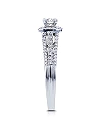 Anillo de compromiso de diamante 1 2 quilates (quilates) en oro blanco de 14 K