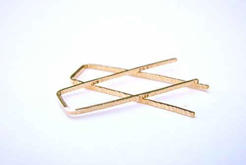 14 Karat Gold Modern Minimalist Staple Threader Earrings Ear Wires