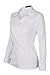 SUNNOW Women Simple White Collared Long Sleeves Blouse With Button