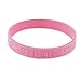 Forge Pink Ribbon Heart Breast Cancer Awareness Wristbands Hope Strength Courage Silicone Bracelets (10 Bracelets)