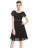 Ever Pretty Round Neckline Sleeve Ruched Short Casual Wear to Work Dress 03990