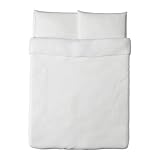 Ikea Dvala Duvet Cover and Pillowcase, White, Full/Queen (Double/Queen)