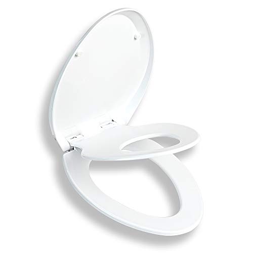 Elongated Potty Training Next Step Toilet Seat with Builtin Child Seat Lid for kids toddler