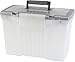 Storex Portable File Box with Organizer Lid, 17.13 x 9.63 x 11 Inches, Frosted/Silver (STX61511U01C)