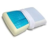 VViViD Comfort Sleep Memory Foam Pillow w/Cooling Blue Gel Layer & Travel Bag