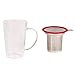 Glass Tea Cup With Infuser For Infusing Loose Tea - Gift Box Included (Red)