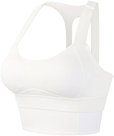 SMGHK Quick Dry Breathable Anti-Sweat Outdoor Bra Padded Fitness Running Clothes For Women Padded Bra Top White M