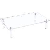 Sumerflos Clear Acrylic Monitor Laptop Stand, Sturdy and Save Space Computer Laptop Monitor Riser Stand for Home Office Desktop Universal Stand with Anti-Slip Pads