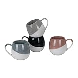 Trwcrt Coffee Mugs Set of 4, 15 oz Ceramic Two-Tone