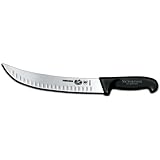 Victorinox Cutlery 10-Inch Curved Cimeter Knife, Granton Edge, Black Fibrox Handle