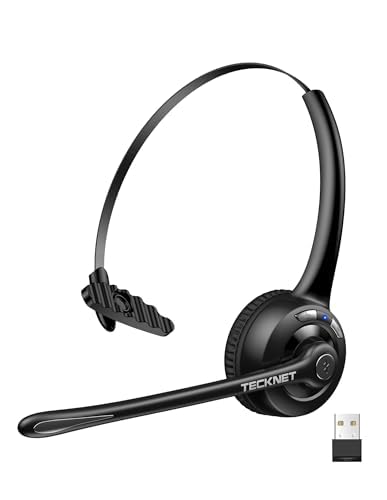 Photo 1 of TECKNET Wireless Headset, Bluetooth Headphones with Noise Cancelling Microphone for Trucker, Hand Free Wireless Headset with Mute Mic