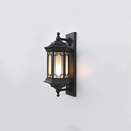 正規店 中国の伝統的な屋外ウォールライトip65防水防錆外壁壁取り付け用燭台バルコニー廊下通路レトロウォールランプ1 ライトブラックe27