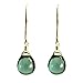 Periwinkle Slate Blue Glass Dangle Earrings 14kt Yellow Gold-filled