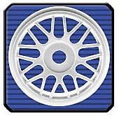 17mm Wheel, V Spoke, White,(4)