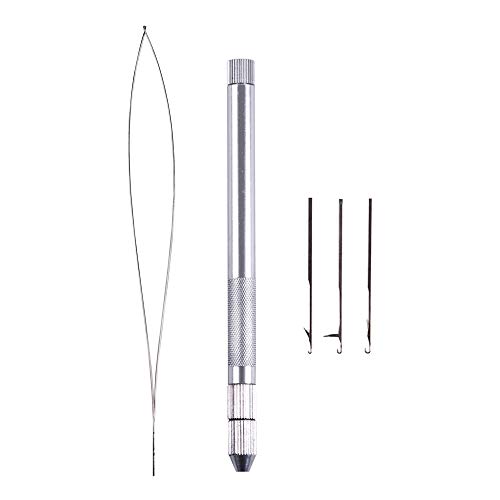 Hair Extension Tools:3 Knitting Needles+ 1 Holder +1 Pulling Needle Loop Threader