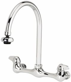 Aquasource Chrome 2 Handle High Arc Wall Mount Kitchen Sink Faucet