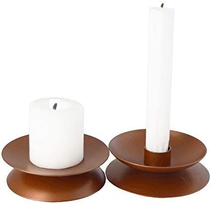 Grehom Reversible Candle Holder- Copper; Candlestick & Votive Holder