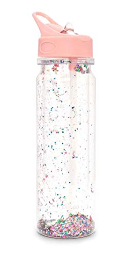ban.do Women's Glitter Bomb Insulated Water Bottle with Straw, 24 Ounces, Clear Confetti - Thumbnail 4