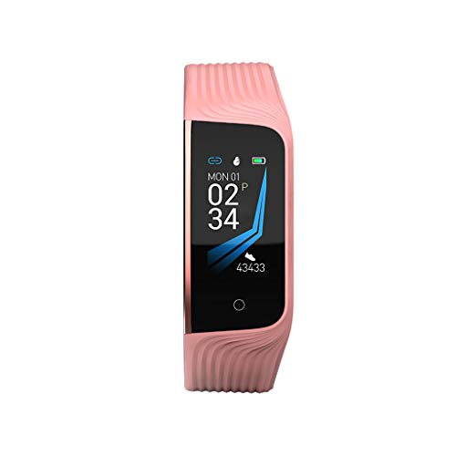 Fitness Tracker,Smart Wrist Band Sleep Sports Fitness Heart Rate Tracker Pedometer(Pink)