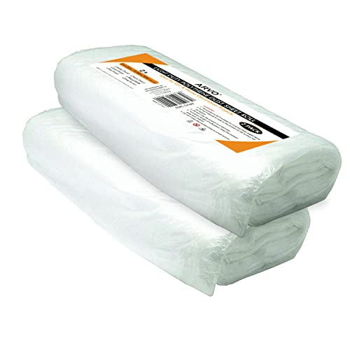 ARVO Plastic Dust Sheets for Decorating - 2m x 50m, Dust Sheet Roll for Painting, Furniture, Dust Proof and Water Proof Polythene Roll (Pack of 2)