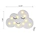 Pooqla LED Painted Cloud Night Light, Emoji Face Marquee Cloud Signs, Battery Operated Warm Lighting Home Decor for Kids, Baby, Nursery, Living Room Dorm (Shy Cloud)