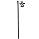 Collections Etc Solar 5 Ft Lantern Lamp Post Stake Light, Black
