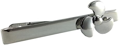 Mens Tie Bar Clip Silver with Three Blade Propeller Fashion Jewelry