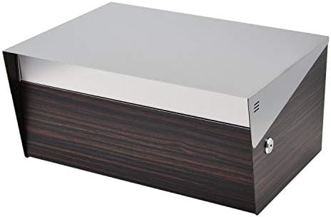 Wide DR - Stainless Steel Wall Mount Modern Design Mailbox with Lock and Key Extra Large Letterbox Rust Proof for Modern Home House Apartment Rural Roadside 12" x 16" x 8" (Ebony Wood)