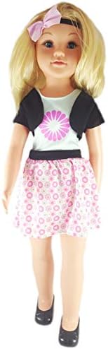 Uneeda Realistic Cute Walking Baby Toddler Doll - 27" Lifesize Wispy Walker Doll (PinkBow-PinkFlower)