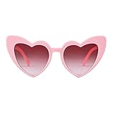 Clout Goggle Heart Sunglasses Vintage Cat Eye Mod Style Retro Kurt Cobain Glasses (Pink pink)
