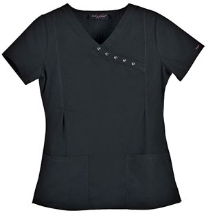 Baby Phat 26908 Women's Solids Mock Wrap Scrub Top